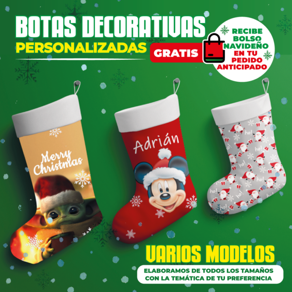 Botas decorativas Navidad Guayaquil Ecuador